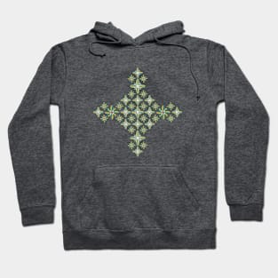 Geometric Diamond Green Retro Flower Hoodie